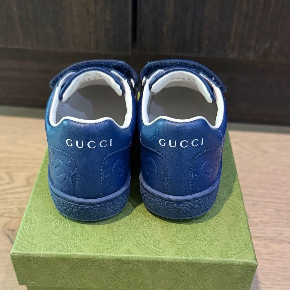 Gucci Kids Navy Blue Sneakers